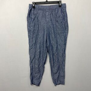 Old Navy Women Pull On Linen Blend Crop Pants Size Small Blue B330 -7